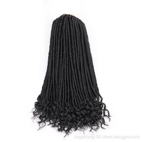 Crochet gypsy goddess faux locs Braiding Hair Extension with Curly Ends Synthetic Hair Straight Goddess Faux Locs Crochet Hair